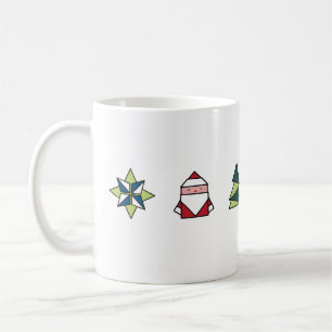 Caneca De Café White Origami Christmas