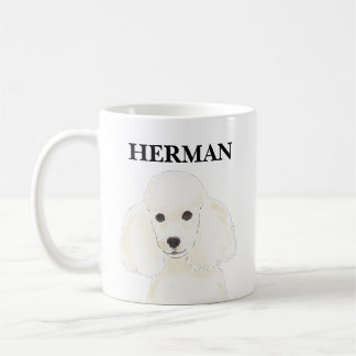 Caneca De Café White Poodle Personalizado