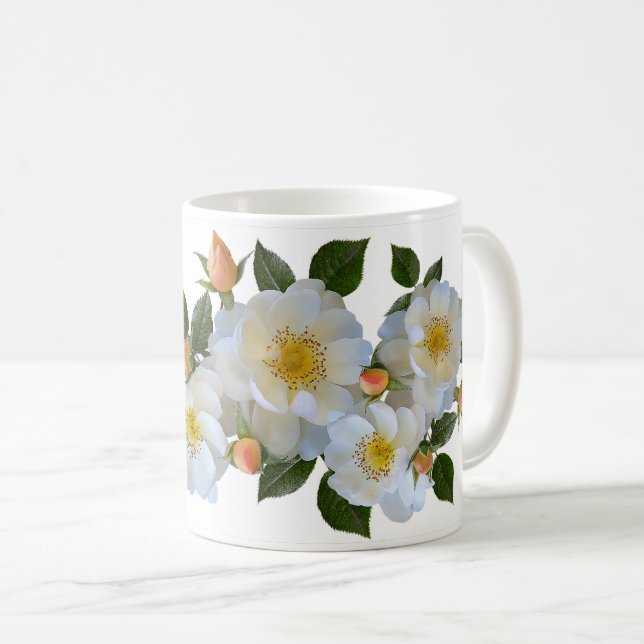 Caneca De Café White roses (Frente Esquerda)