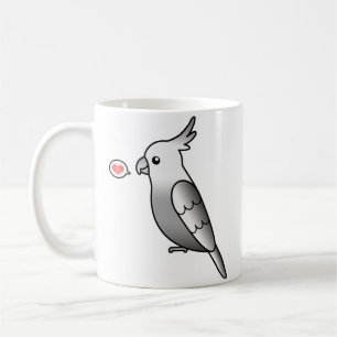 Caneca De Café Whiteface Cartoon Cockatiel Parrot Bird Love