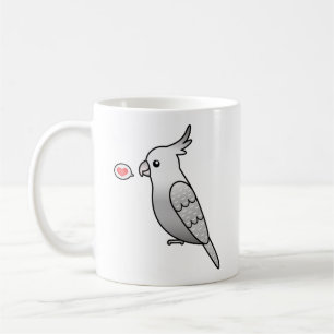 Caneca De Café Whiteface Pearl Cartoon Cockatiel Parrot Bird Love