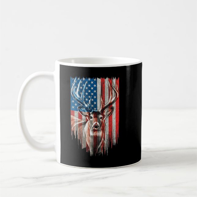 Caneca De Café Whitetail Buck Deer Hunting American Camouflage US (Esquerda)