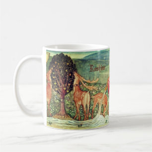 Caneca De Café Wicca Pagan Stag Deer Por Toda A Impressão De Arte