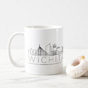 Caneca De Café Wichita, Kansas Stylizou Skyline