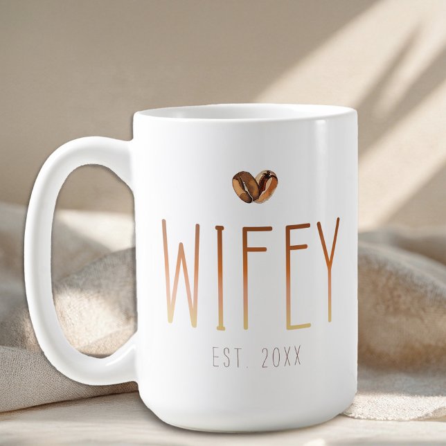 Caneca De Café Wifey Est Coffee Mug Love Is Brewing Bridal Gift (Wifey Mug)