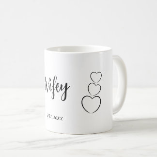 Caneca De Café "Wifey". Minimalista