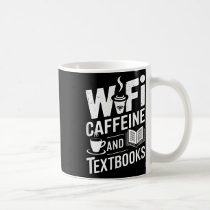 Caneca De Café Wifi Cafeína E Livros
