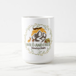 Caneca De Café 🌲 Wild and Free Adventure Mug - Comece seu dia