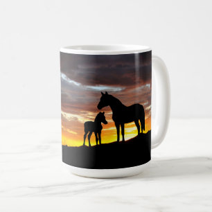 Caneca De Café Wild Mustang Mare e Foal