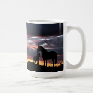 Caneca De Café Wild Mustang Mare e Foal Coffee Mug