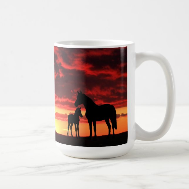 Caneca De Café Wild Mustang Mare e Foal Coffee Mug (Direita)