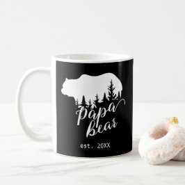 Caneca De Café Wild Woodland Papa Urso Personalizado Preto e Bran