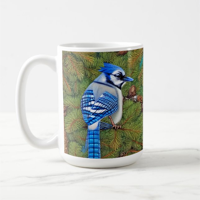 Caneca De Café Wilderness Evergreen Blue Jay (Esquerda)