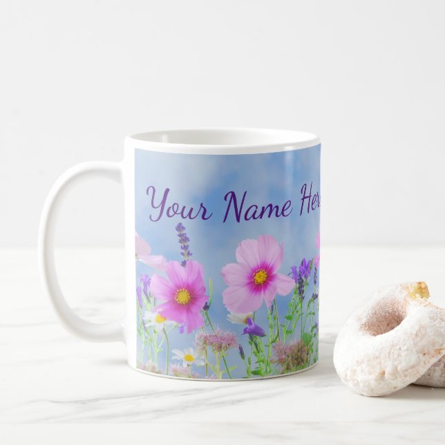 Caneca De Café Wildflower Floral   (Com Donut)