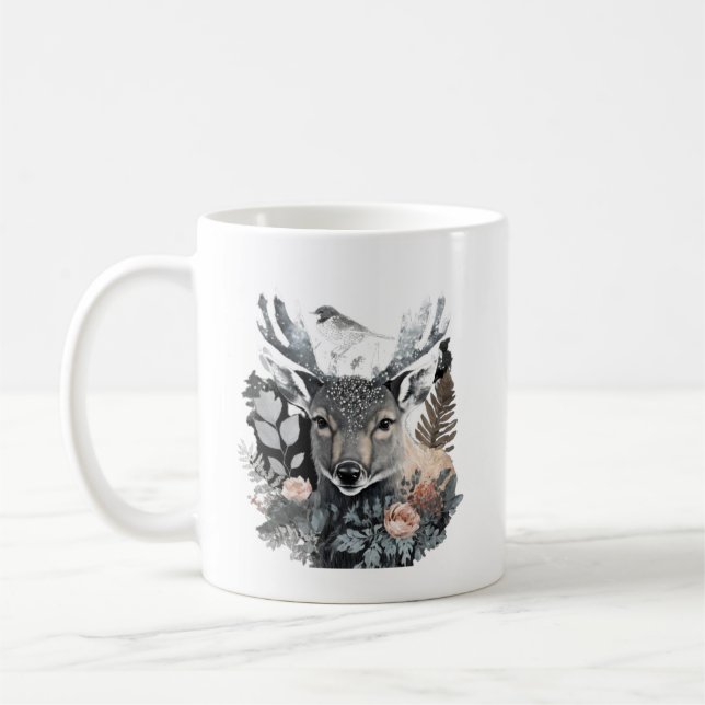 Caneca De Café Wildlife Lovers Bird e Deer Mug (Esquerda)