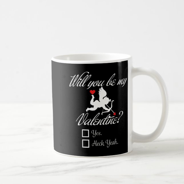 Caneca De Café Will You Be My Valentine Funny Heart Cud V-day  (Direita)