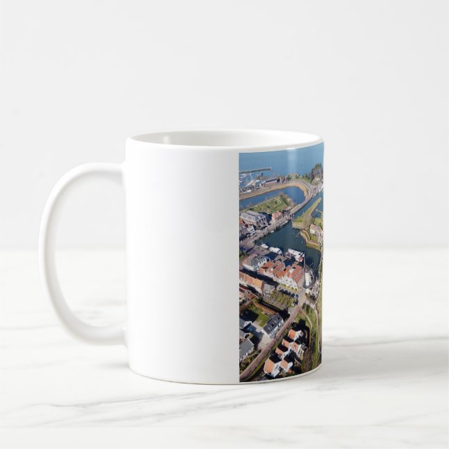 Caneca De Café Willemstad in Nederland met moderne haven. (Esquerda)