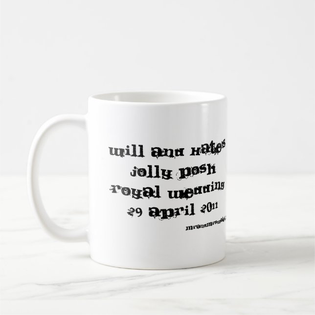 Caneca De Café William e o casamento real fino alegre 2011 de (Esquerda)