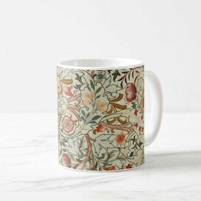 Caneca De Café William Morris Acanthus Embroidery Floral Padrão (Frente Esquerda)