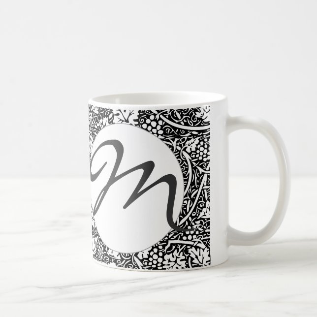 Caneca De Café William Morris Black White Grape Vine (Direita)