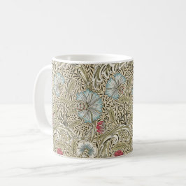 Caneca De Café William Morris Corncockle Cream Blue e Rosa