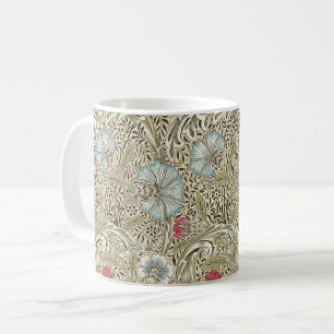 Caneca De Café William Morris Corncockle Cream Blue e Rosa