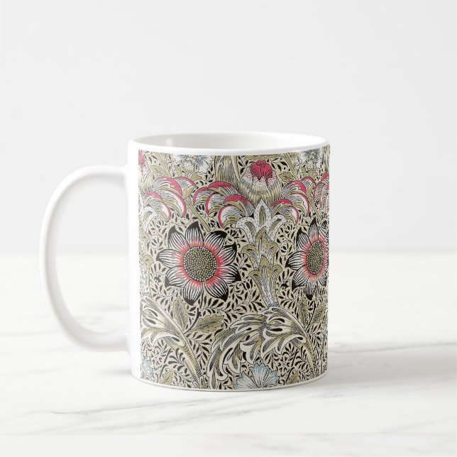 Caneca De Café William Morris Corncockle wallpaper floral (Esquerda)