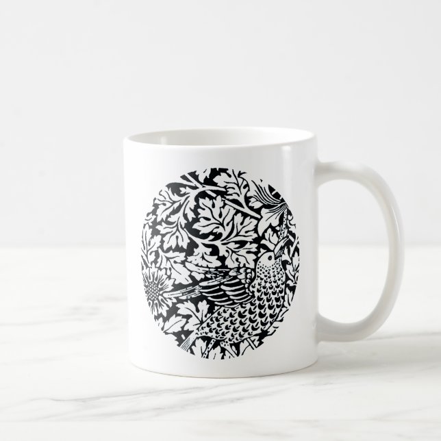 Caneca De Café William Morris Floral Pattern Bird Anenome (Direita)