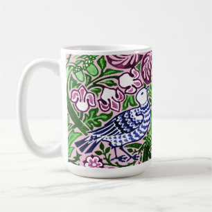 Caneca De Café William Morris Folk Art Birds Flores Bolotas