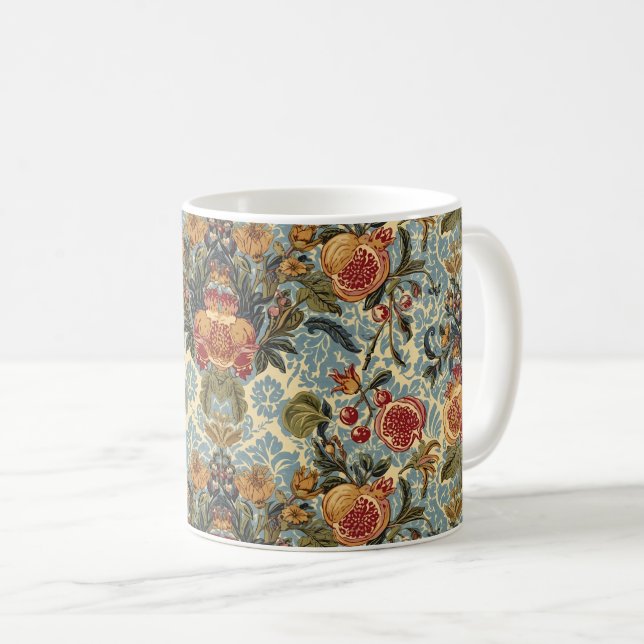 Caneca De Café William Morris Fruta Pomegranate (Frente Esquerda)