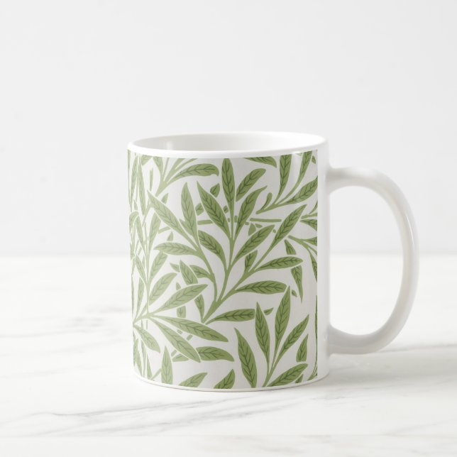Caneca De Café William Morris Green Floral Botanical Pattern (Direita)