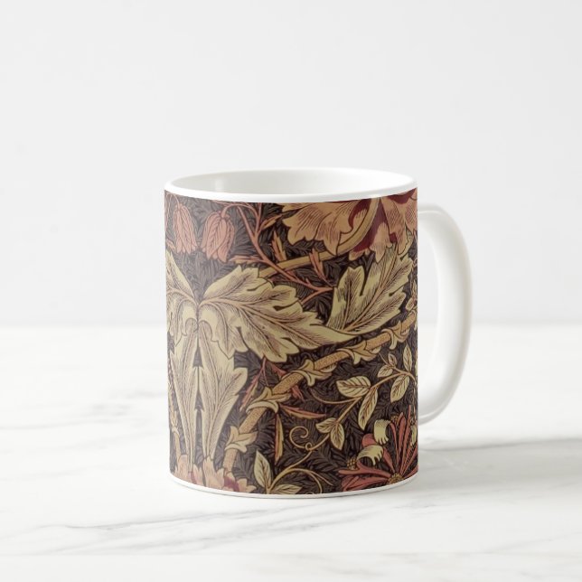 Caneca De Café William Morris Honeysuckle Arte clássica em inglês (Frente Esquerda)