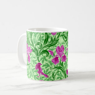 Caneca De Café William Morris Irises, Green, Magenta e Orchid