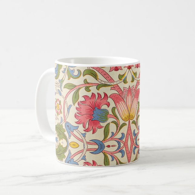 Caneca De Café William Morris Lodden Primavera Wallpaper Art (Frente Esquerda)