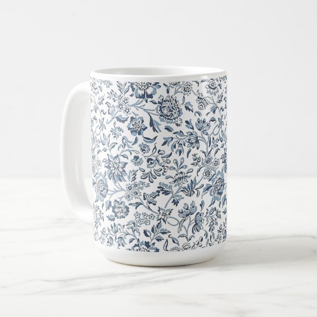 Caneca De Café William Morris Loop Rastreamento Floral (Frente Esquerda)