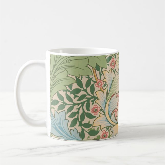 Caneca De Café William Morris Myrtle Floral Botânico (Esquerda)