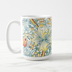 Caneca De Café William Morris Ouro Lily Floral Patterno