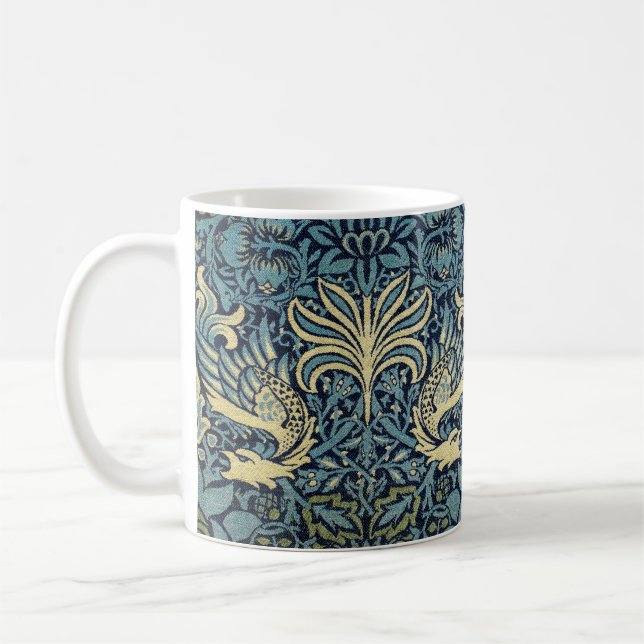 Caneca De Café William Morris Peacock and Dragon Woven Design (Esquerda)