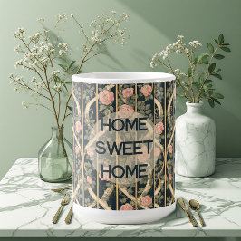 Caneca De Café William Morris Pink Roses Trellis Home Sweet Home