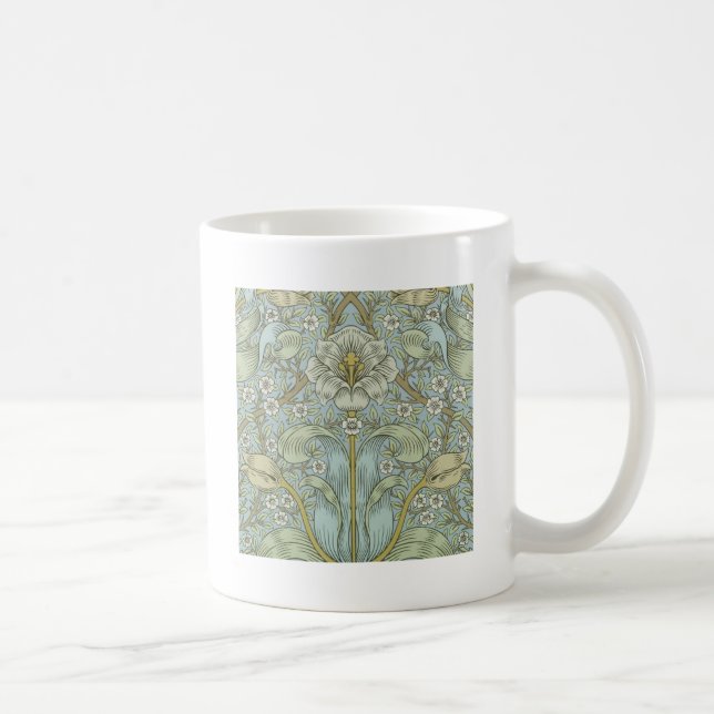Caneca De Café William Morris Primavera Thicket: Floral Antiquado (Direita)