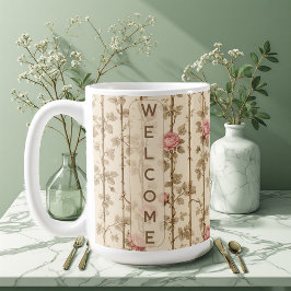 Caneca De Café William Morris Rose Climbing Trellis Flora Welcome