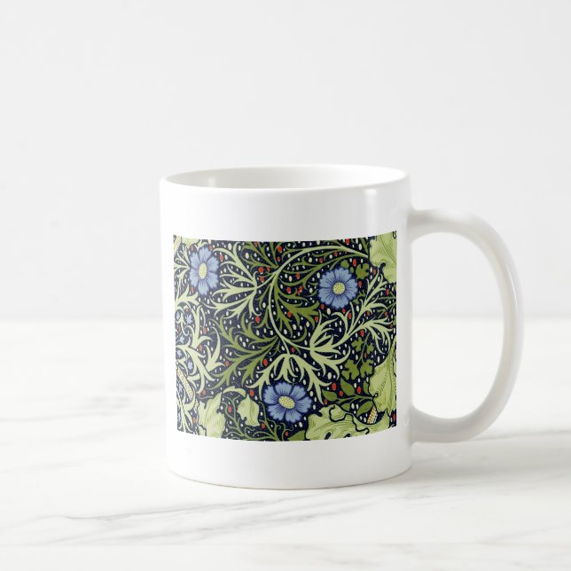 Caneca De Café William Morris Seaweed Flor Antiquado (Direita)