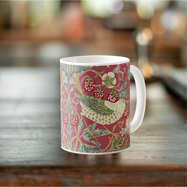 Caneca De Café William Morris Strawberry Thief Patterno Têxtil (Criador carregado)