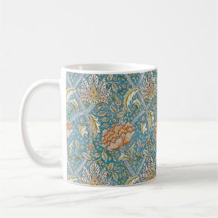 Caneca De Café William Morris Windrush Padrão Floral Azul