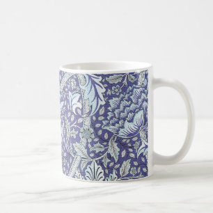 Caneca De Café William Morris Windrush Padrão Floral Azul