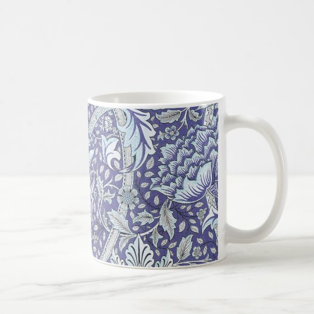 Caneca De Café William Morris Windrush Padrão Floral Azul (Direita)