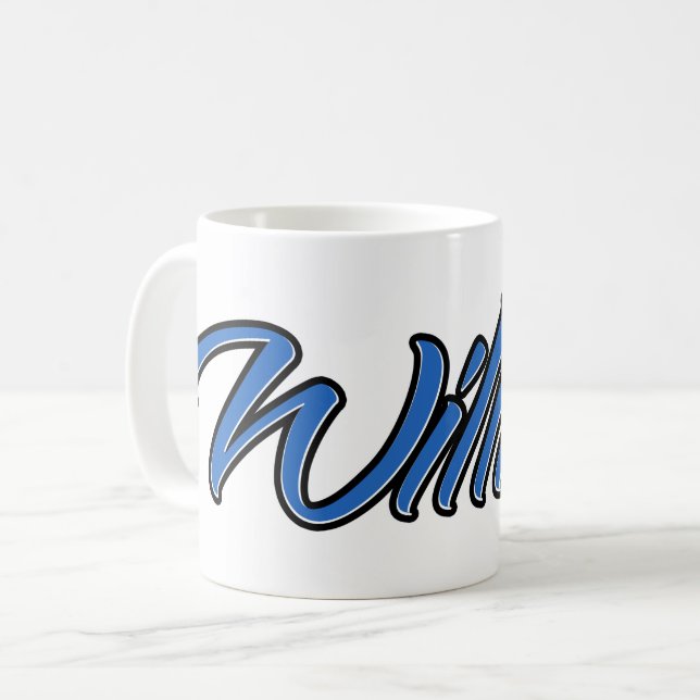 Caneca De Café William Vorname Name blue Tasse Kaffeetasse (Frente Esquerda)