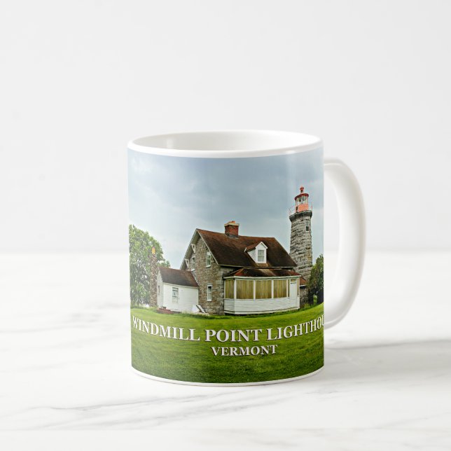 Caneca De Café Windmill Point Lighthouse, Vermont Mug (Frente Esquerda)