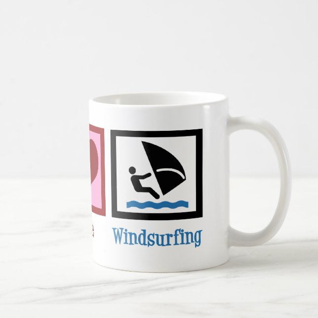 Caneca De Café Windsurfing de Paz e Amor (Direita)