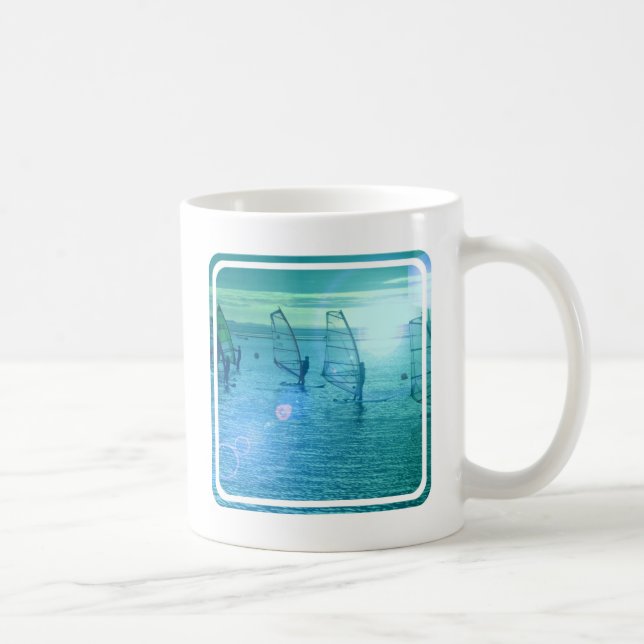 Caneca de café Windsurfing do design (Direita)